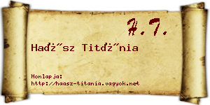 Haász Titánia névjegykártya